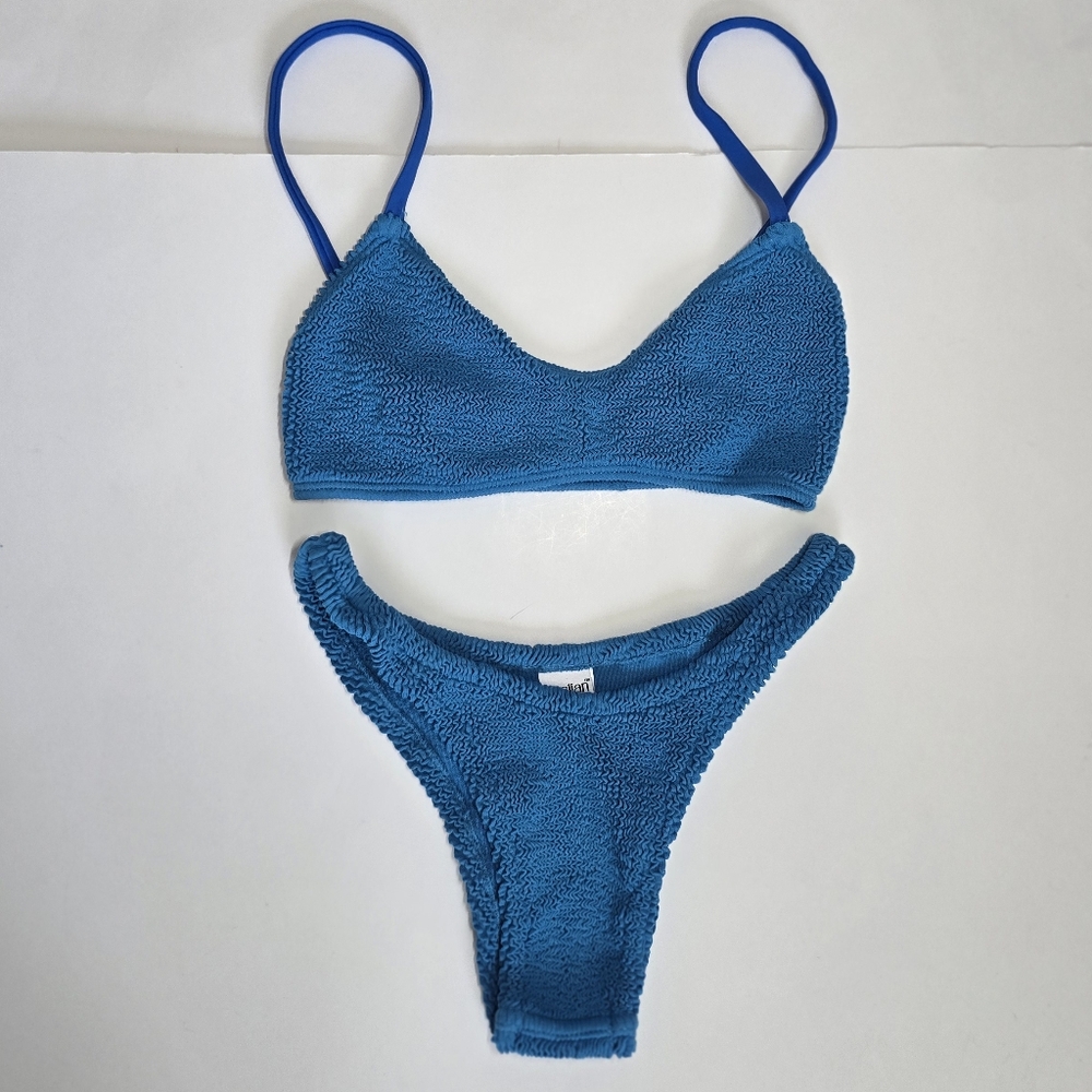 elysiian balboa Blue Scoop Bikini Top Luxe Set - blue/ One Size